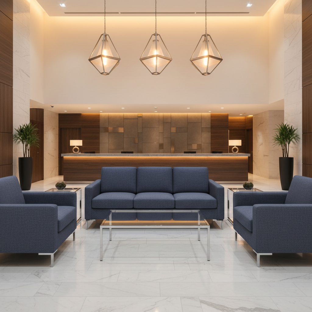Aarden - Indigo Dusk Silicone Hybrid Upholstered Sofa | Architectural Fabrics
