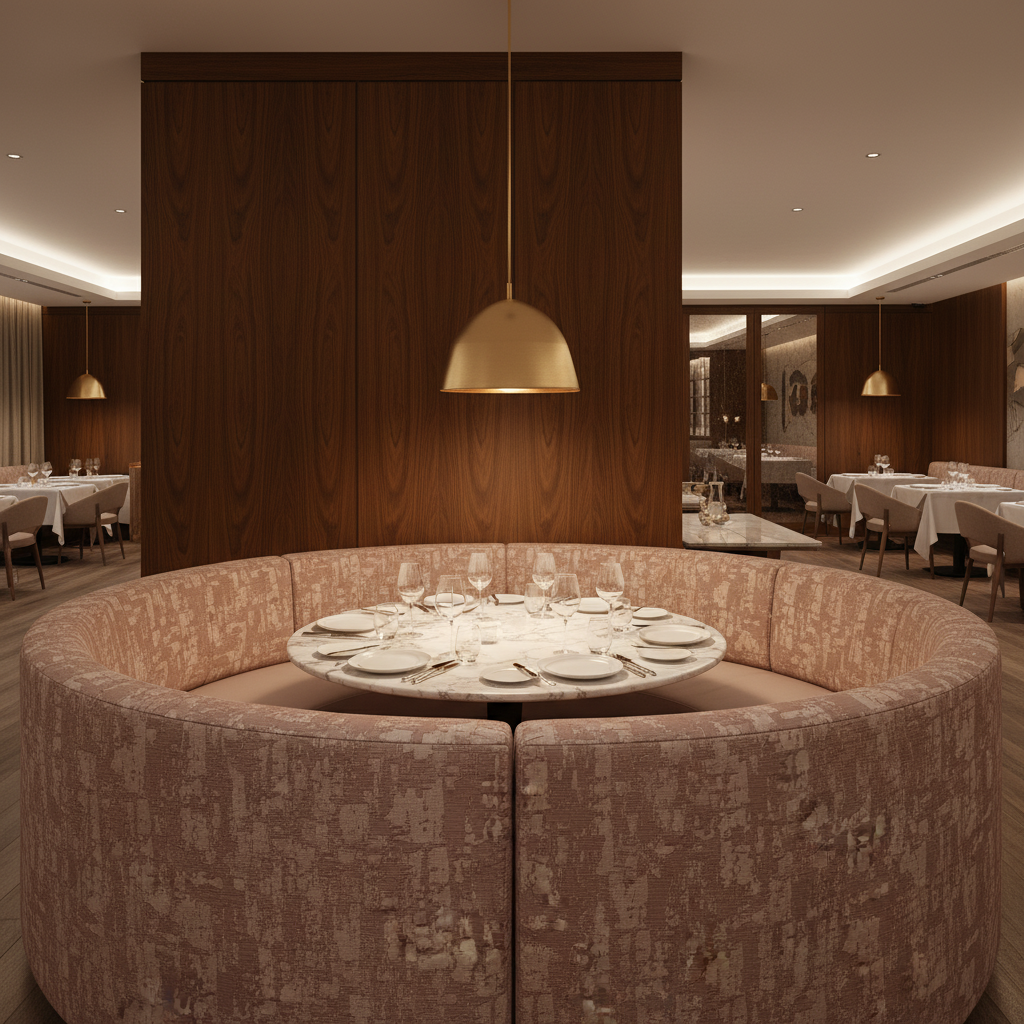 Turf Bay - Lilac Upholstered Banquette | Architectural Fabrics