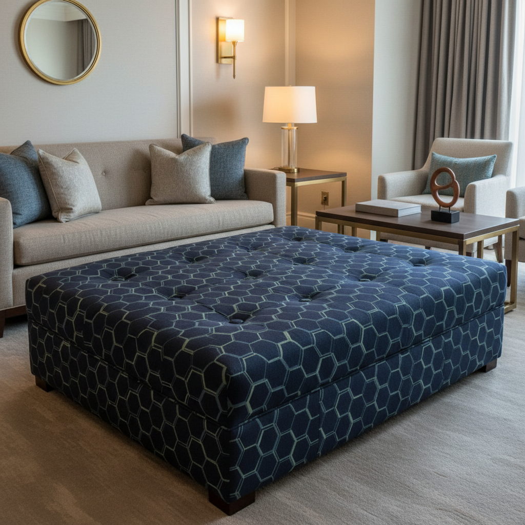 Pelican Cay - Ravine Upholstered Ottoman | Architectural Fabrics