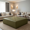 Kick Em Jenny - Avocado Upholstered Ottoman | Architectural Fabrics