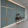 Brushed Linen Weave Dusty Teal Upholstered Wall Panel | Architectural Fabrics