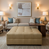 Snake Cay - Vanilla Upholstered Ottoman | Architectural Fabrics