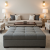 Morant - Pewter Upholstered Ottoman | Architectural Fabrics