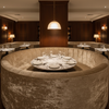 Crushed Velvet Texture Pale Champagne Upholstered Banquette | Architectural Fabrics