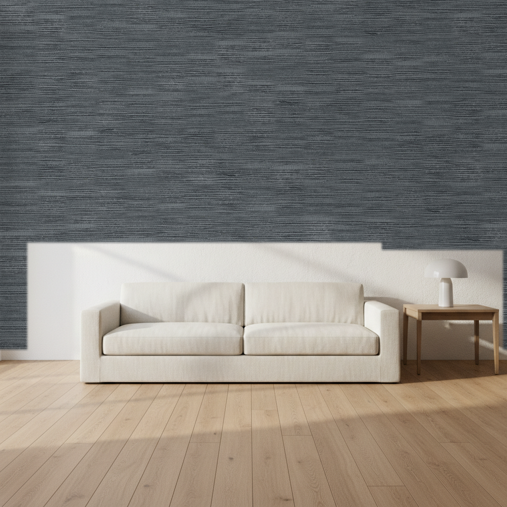 Nantucket Grasscloth Slate Wallcovering | Phillipe Romano room setting
