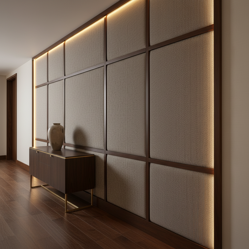Steeple Reef - Twilight Upholstered Wall Panel | Architectural Fabrics