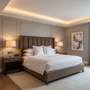 Fine Pebble Grain Rich Umber Upholstered Headboard | Architectural Fabrics