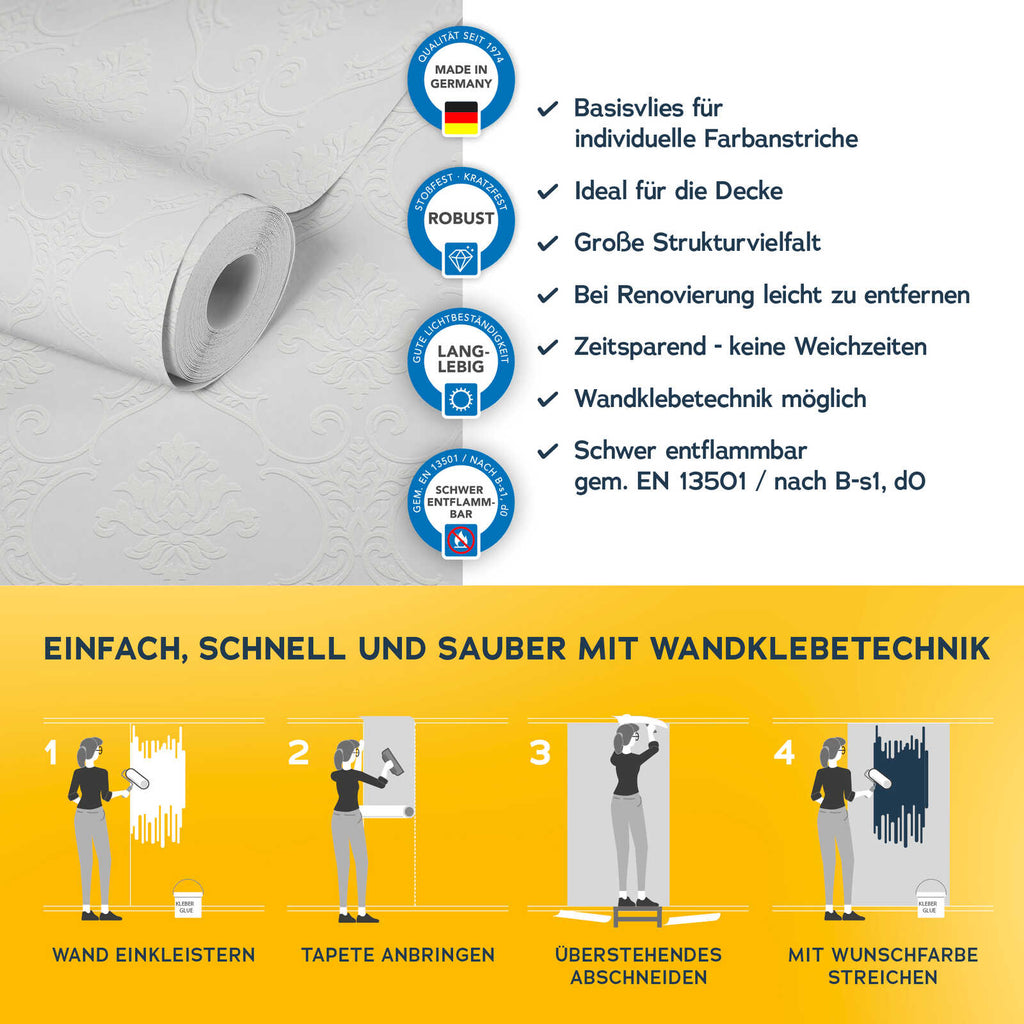Meistervlies Create White Wallcovering | AS Creation