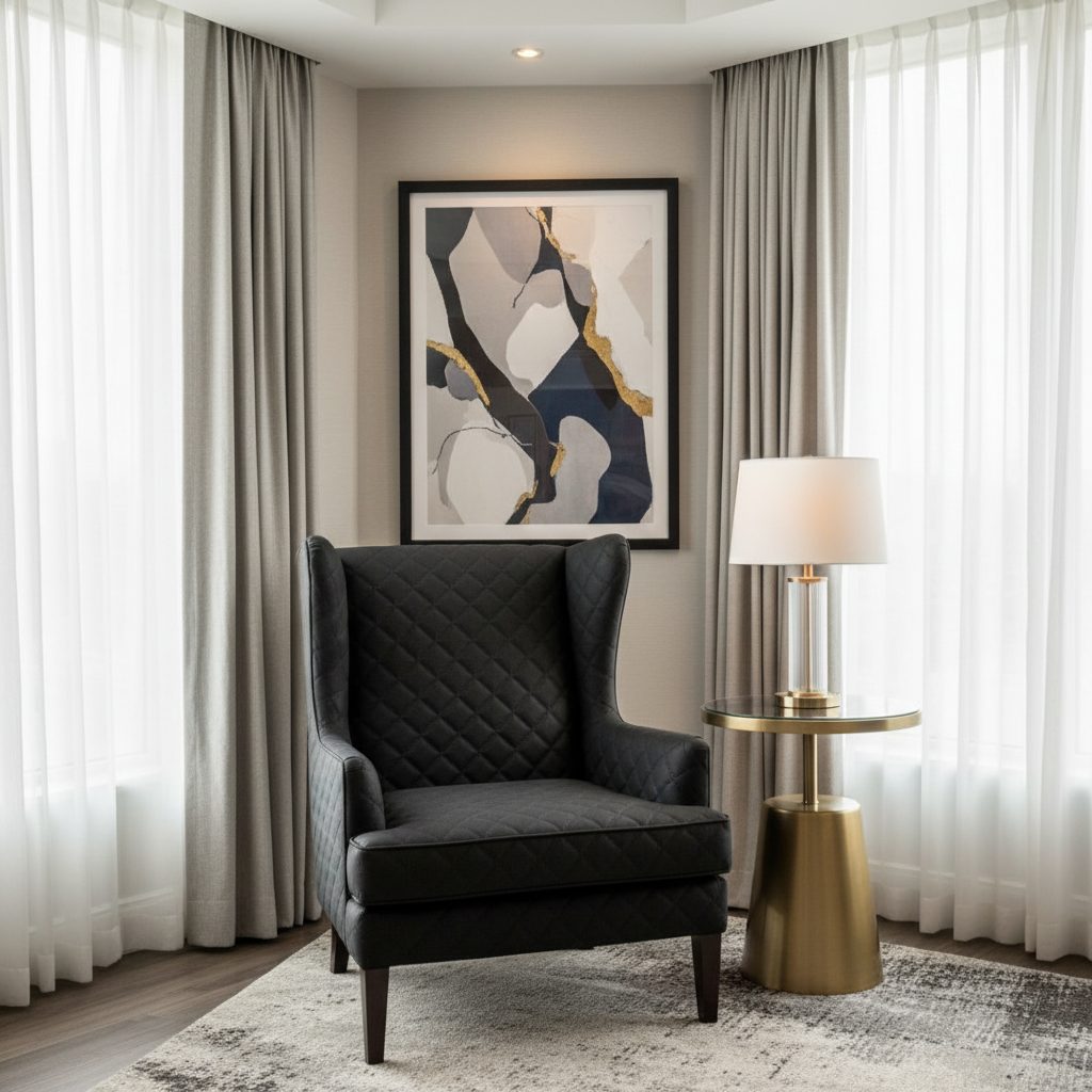 Tyrell Bay - Black Upholstered Chair | Architectural Fabrics