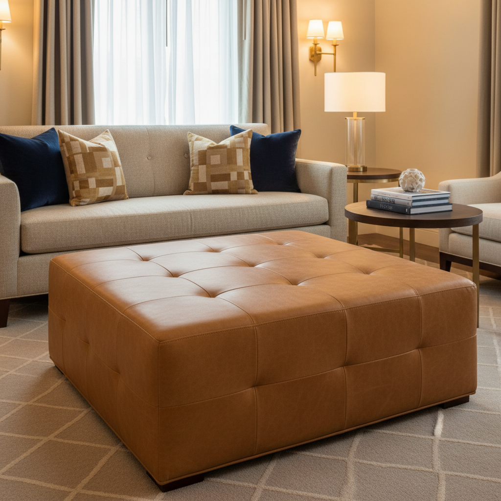 Bastia - Bastia Performance Polyurethane Upholstered Ottoman | Architectural Fabrics