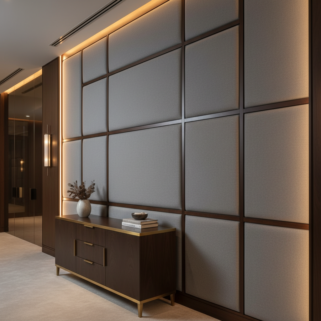 Nassau Gold - Smoke Upholstered Wall Panel | Architectural Fabrics