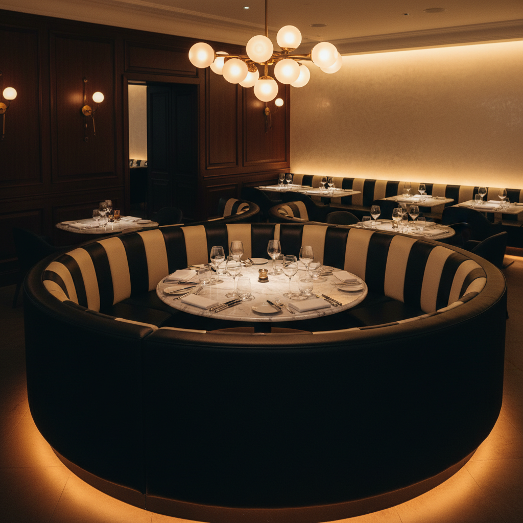 Exmore Ebony Upholstered Banquette | Architectural Fabrics