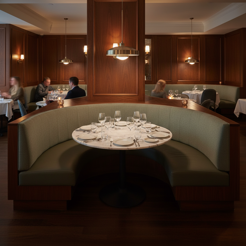 Pinnacle Rock - Parsley Upholstered Banquette | Architectural Fabrics