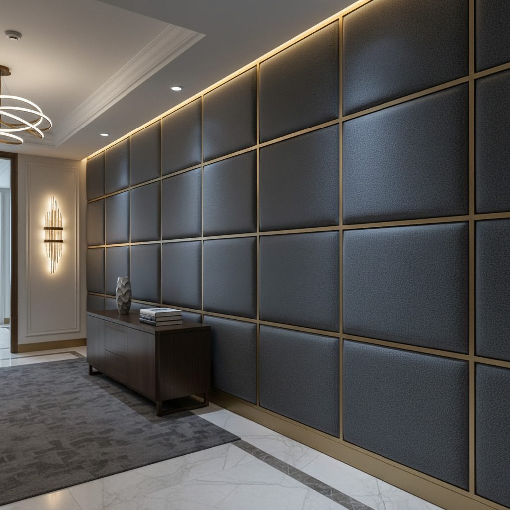 Quintana Bay - Indigo Upholstered Wall Panel | Architectural Fabrics