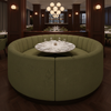 Woven Linen Texture Olive Drab Upholstered Banquette | Architectural Fabrics
