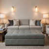 Turquoise Bay - Alloy Upholstered Ottoman | Architectural Fabrics