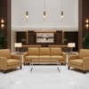Fine Vertical Texture Golden Tan Upholstered Sofa | Architectural Fabrics