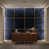 Crushed Velvet Texture Midnight Sapphire Upholstered Wall Panel | Architectural Fabrics