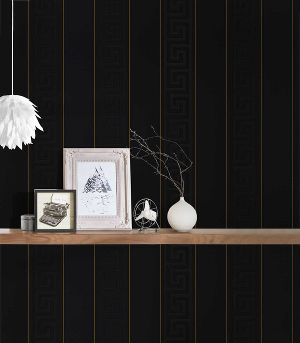Versace Black Stripe Wallcovering | Versace