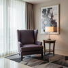 Fine Pebble Grain Deep Plum Upholstered Chair | Architectural Fabrics