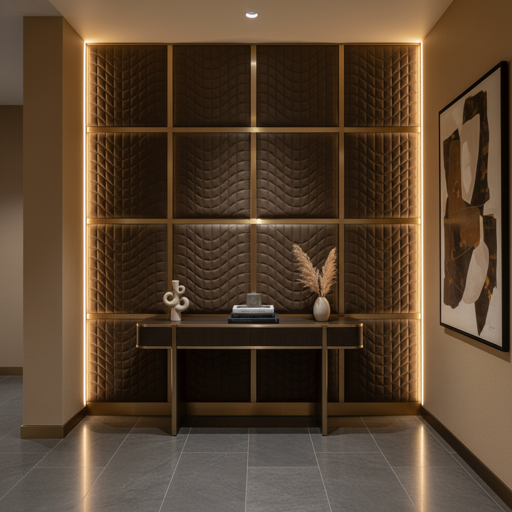 Waterfall Bay - Dk. Espresso Upholstered Wall Panel | Architectural Fabrics