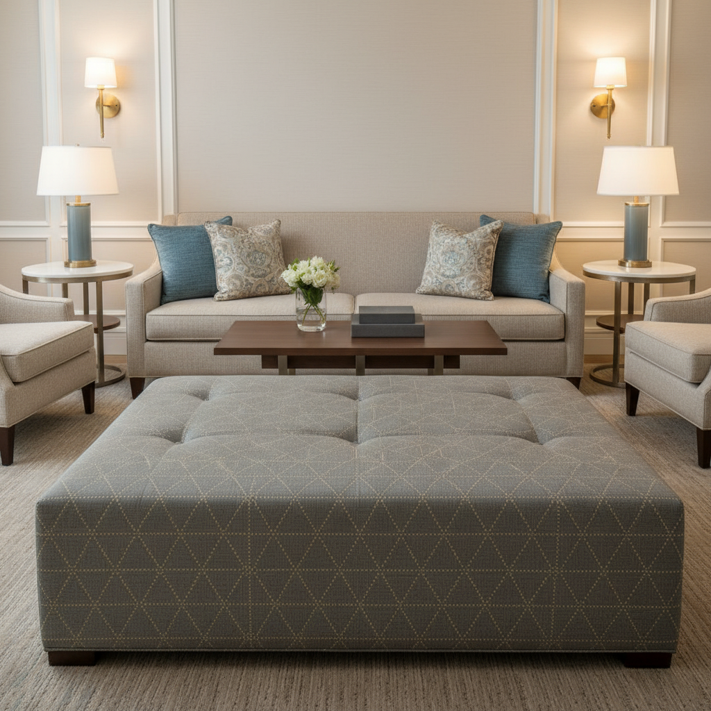 St. Barthelemy - Pebble Upholstered Ottoman | Architectural Fabrics