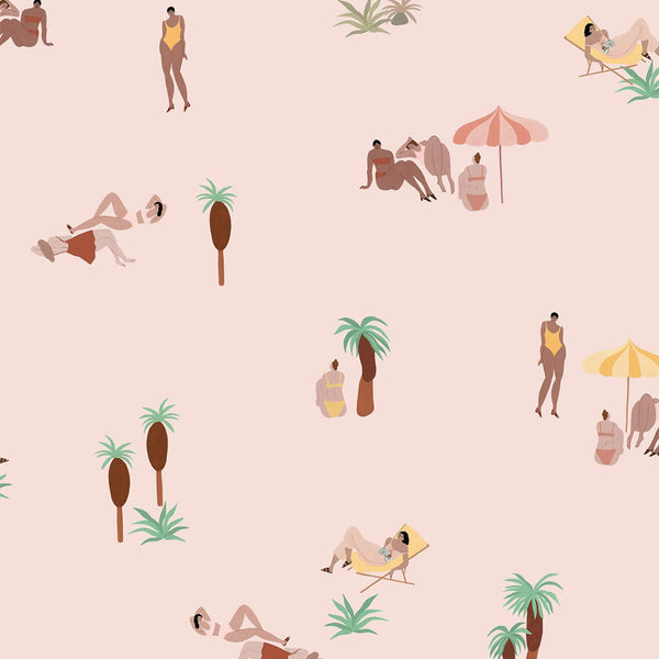 One Day at the Beach Pink Sand, Sample Non-Woven Wallcoverings | Newwall