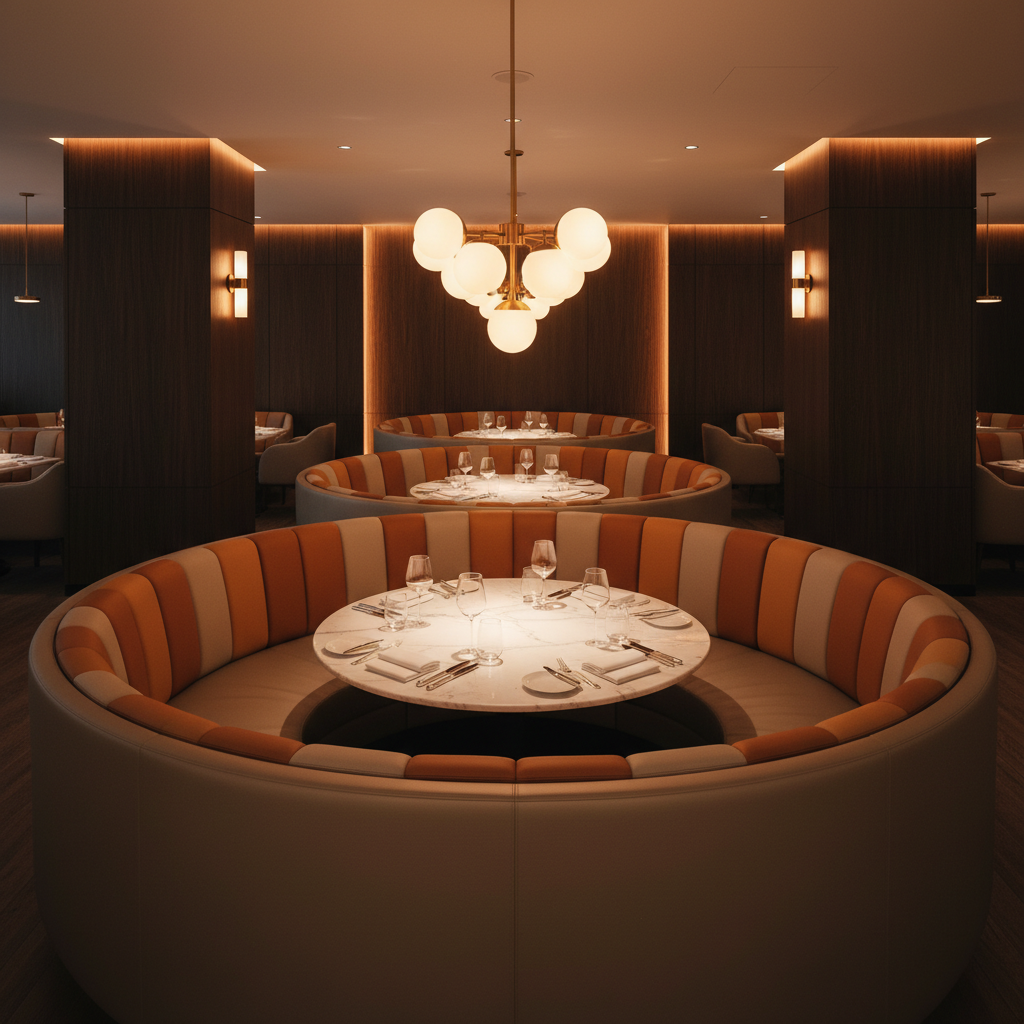 Rocky Mount Caramel Upholstered Banquette | Architectural Fabrics