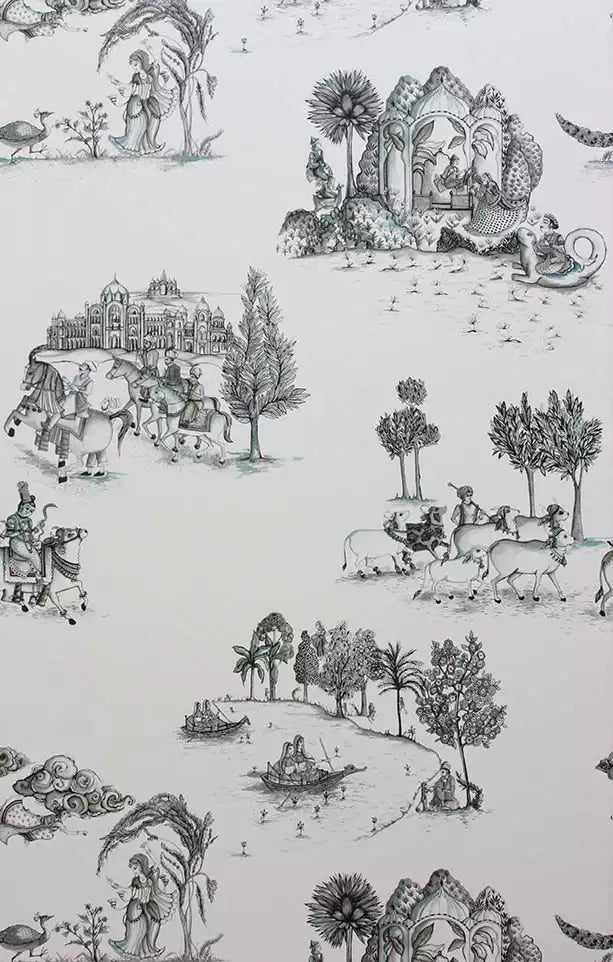 Zanskar Indian Toile  Wallpaper | Osborne & Little Europe