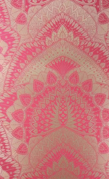 Azari Moraccan Feathers Red Wallpaper | Osborne & Little Europe