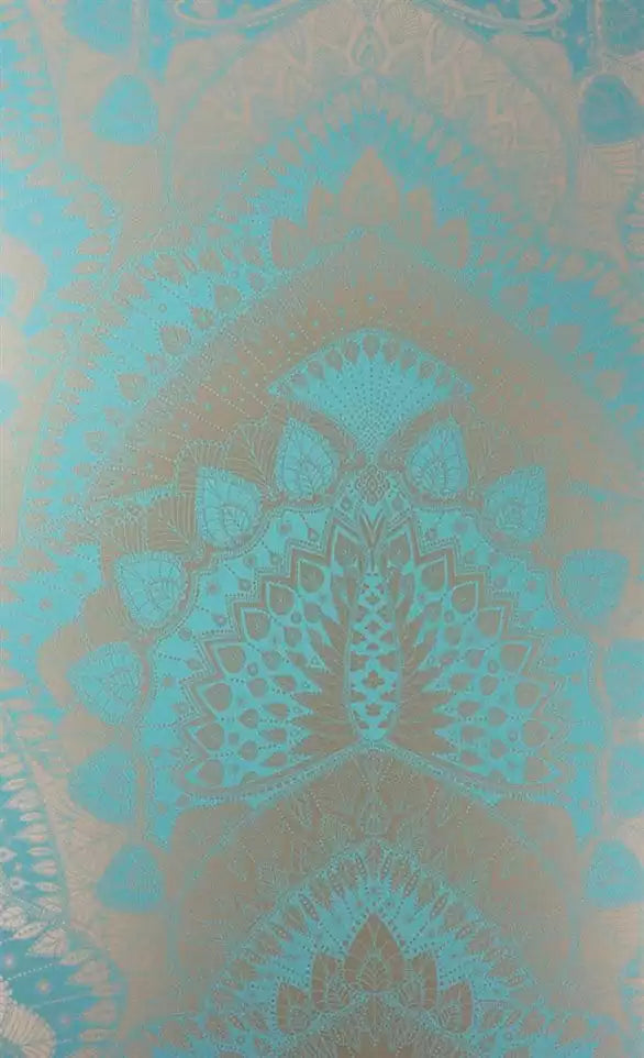 Azari Moraccan Feathers Aqua Wallpaper | Osborne & Little Europe
