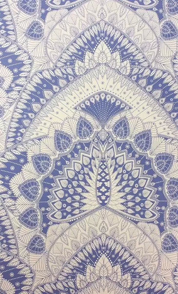Azari Moraccan Feathers Blue Wallpaper | Osborne & Little Europe