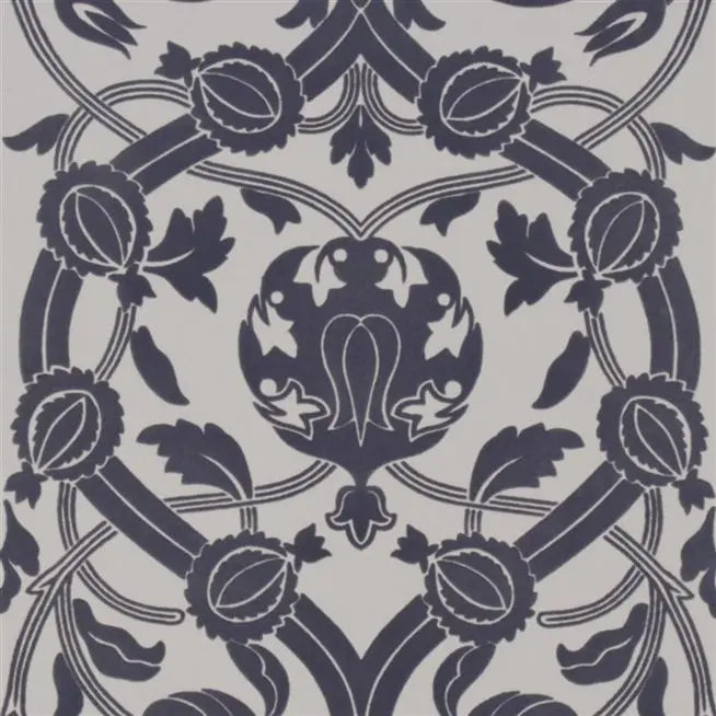 Isabella Flock Damask Amethyst Wallpaper | Designers Guild Europe