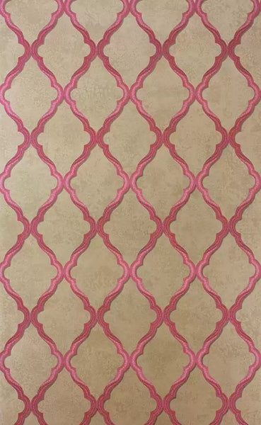 Jali Trellis Red Wallpaper | Osborne & Little Europe