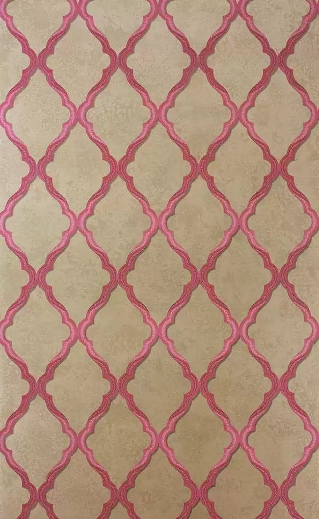 Jali Trellis Red Wallpaper | Osborne & Little Europe