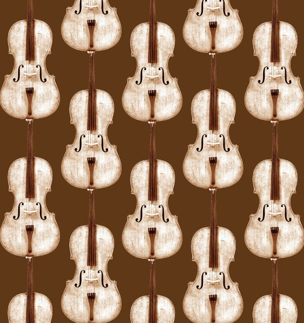Cello Damask - Sepia Beige Traditional | Architectural Wallcoverings