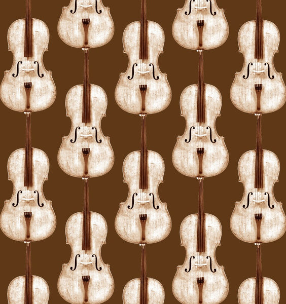 Cello Damask - Sepia Beige - Pattern Design Lab