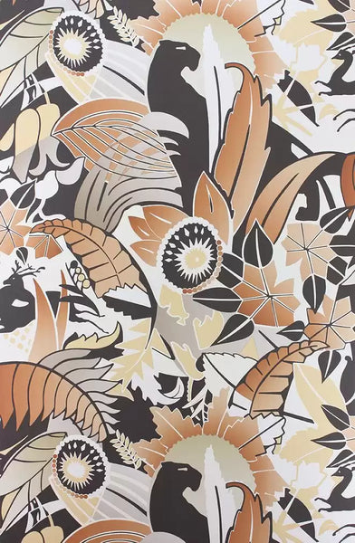 Fantasque Panther Stalks Copper Wallpaper | Osborne & Little Europe