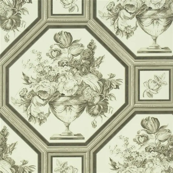 Wyatt Framed Floral Cocoa Wallpaper | Designers Guild Europe