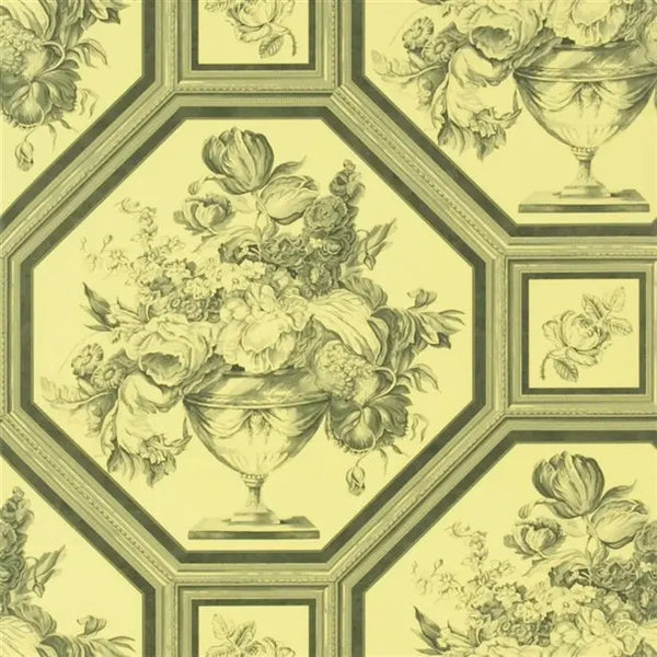 Wyatt Framed Floral Sandstone Wallpaper | Designers Guild Europe