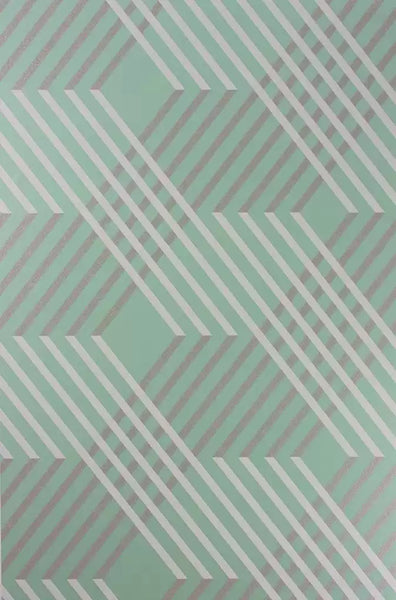 Petipa Beaded Geometric Green Wallpaper | Osborne & Little Europe