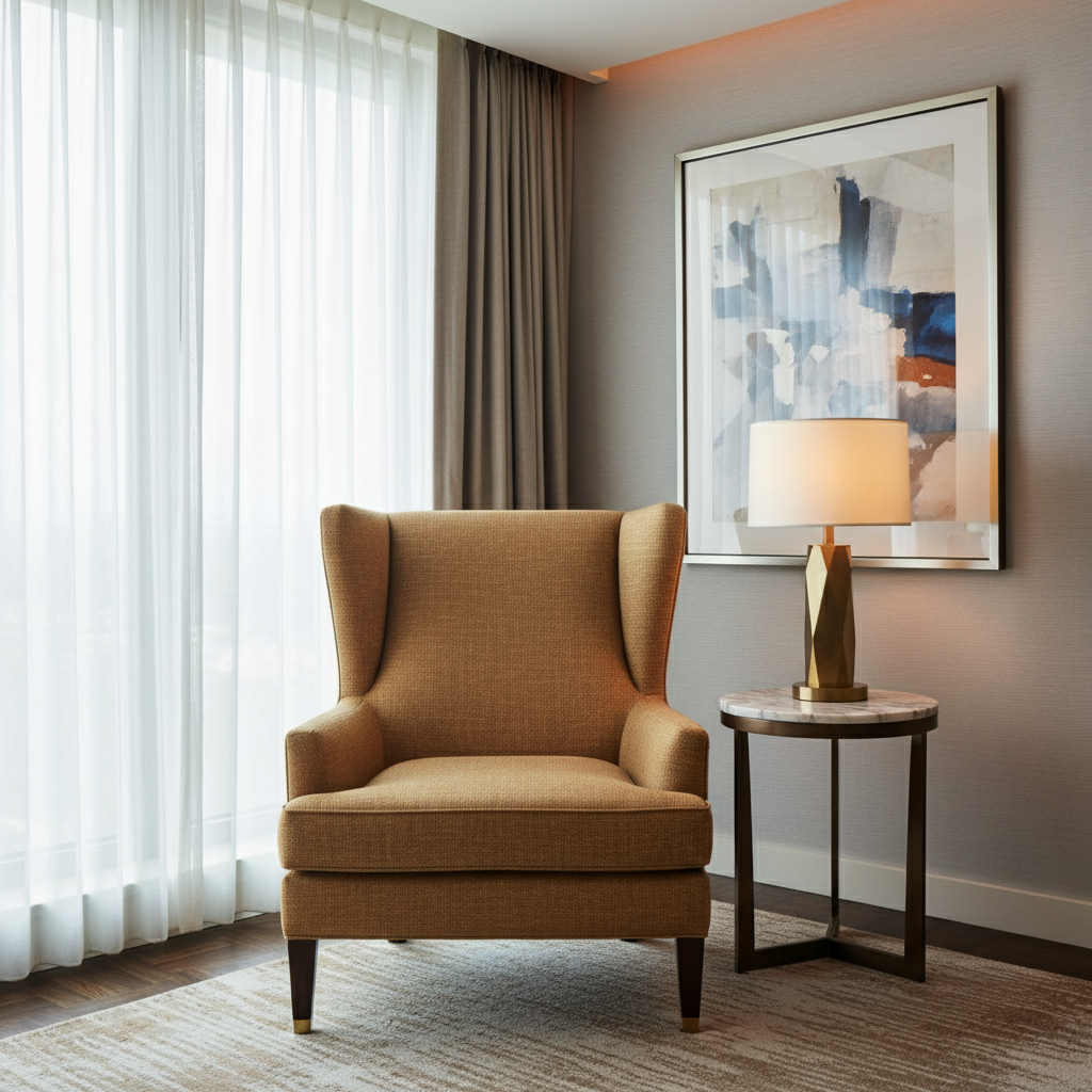 Subtle Woven Texture Toffee Brown Upholstered Chair | Architectural Fabrics
