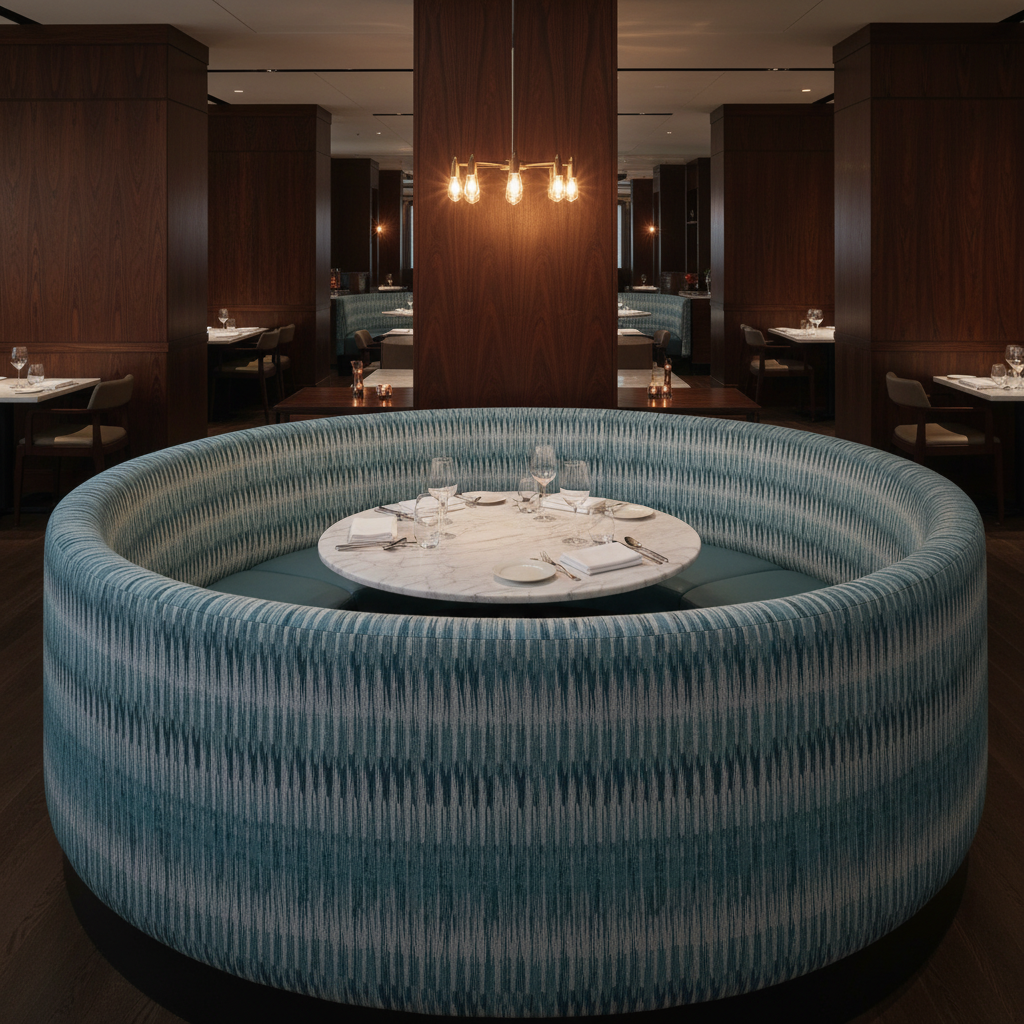 Apache - Azure Tide Silicone Hybrid Upholstered Banquette | Architectural Fabrics