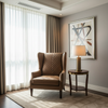 Channel Chevron Stitch Rich Umber Upholstered Chair | Architectural Fabrics