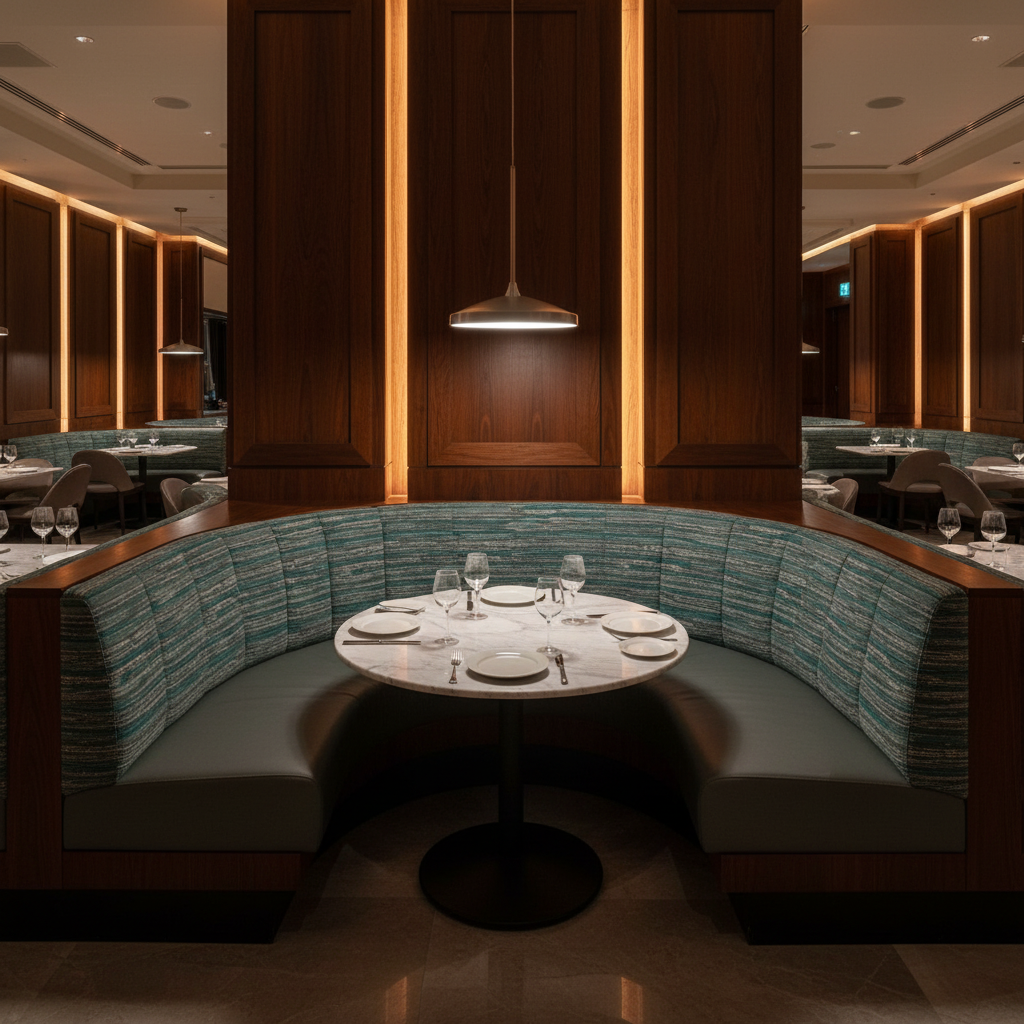 Pigeon Island - Lake Upholstered Banquette | Architectural Fabrics