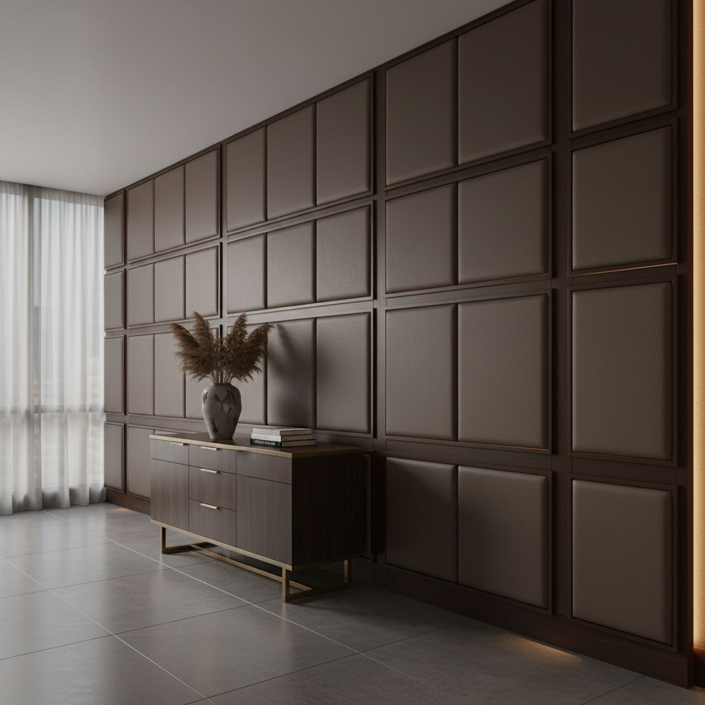Luxury Cay - Truffle Upholstered Wall Panel | Architectural Fabrics