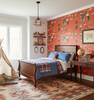 The Original Yeeha 1950's Cowboy - Orange Spice Mid-Century Modern | Architectural Wallcoverings - Boys Adventure Bedroom Room Setting