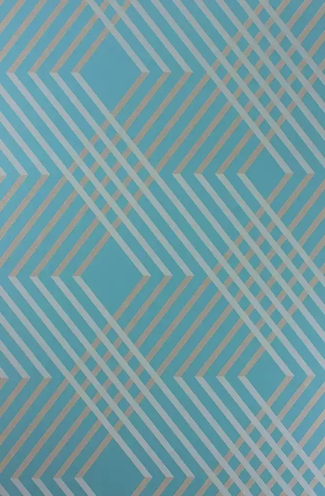 Petipa Beaded Geometric Aqua Wallpaper | Osborne & Little Europe