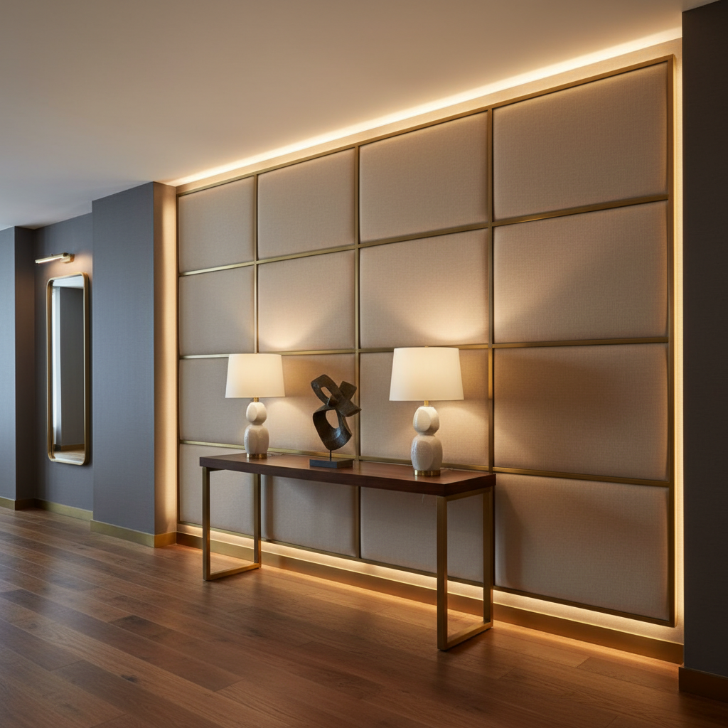 Maya Riviera - Bisque Upholstered Wall Panel | Architectural Fabrics