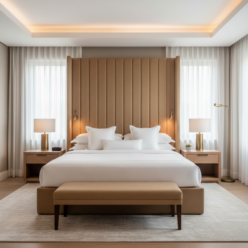 Pinnacle Rock - Camel Upholstered Headboard | Architectural Fabrics